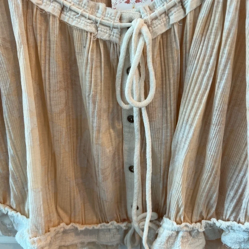 FREE PEOPLE PERFECT DAY NEUTRAL COMBO BOHO TOP